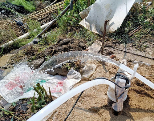 盐都鱼塘边打井